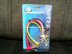 8 PK 10″ MULTI COLORS PATCH CABLES-1/4″ RT ANGLE ENDS