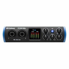 PreSonus 2X2 USB-C 24-bit/192kHz with 2 Mic Inputs Audio Interface Studio 24C