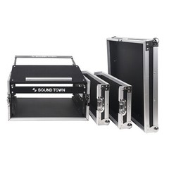 Sound Town 4U Rack Road Case 11U Slant Mixer Top 20“ Rackable Depth (STMR-4U)