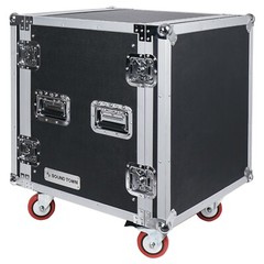 Sound Town Shock Mount 12U ATA Case 21” Rackable Depth and Casters STRC-SP12UW