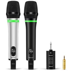 Bietrun Rechargeable Wireless Microphone,Dual Metal WXM19 White Black