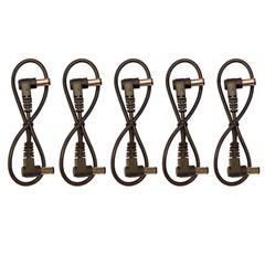 (5) 1ft Right Angle 2.1mm x 5.5mm 10mm Barrel CCTV Guitar Pedal DC Power Cables