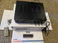 Pyle PFA600BU Wireless Amplifier PA Receiver & Microphone Receiver System