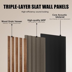 RITOLLO Wood Acoustic Wall Panels 92 5 X 11 In 4 Pack Walnut
