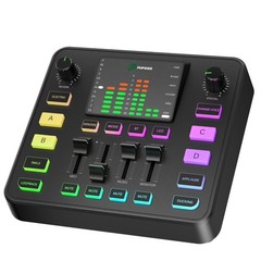 PUPGSIS Gaming Audio Mixer, Interface for pc,1/4″ TRS T12S-Mixer, Black