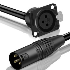 XLR Pass Through Cable3 Pin D Type Female Panel Mount to Male Connector for M…