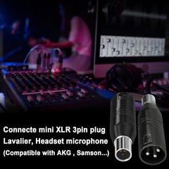 Mini XLR 3 pin to 3 pin XLR Phantom Power Adapter For Shure Microphone Mic