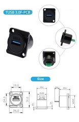 Panel Mount D Type USB Module 2.0/3.0 Female to Female Connector Jack Socket