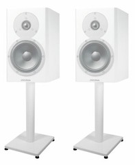 Pair Rockville White 21″ Stands For Dynaudio Emit M10 Bookshelf Speakers