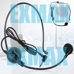 EXMAX Wired Headset Microphone XLR Connectivity 3.5mm Jack Unidirectional 3.3ft