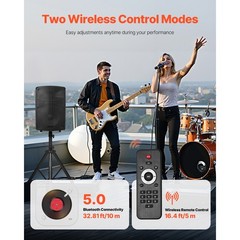 Uimoso 800W PA System with Dual 10inch Speakers,Mixer & Bluetooth Mic for Events