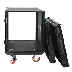 Sound Town Black Series 12U Plywood Rack/Road Case w/ 21” Depth (STRC-B12UW)