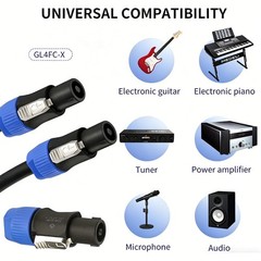10PCS Speakon Connector 4 Pole Male Plug Compatible for Audio Loudspeaker Cable