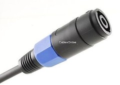 1ft Dual Banana Black Plug to Speakon Female Type Speaker/Amplifier Jumper Cable