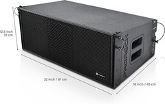 PRORECK Dual 10 inch Full Range 5000W P.M.P.O Powered Line Array Speaker