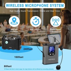 UHF Wireless Headset Lavalier Microphone Bodypack Transmitter 1/4 Inch Output