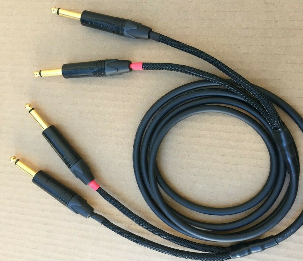 1FT -25’FT Mogami 2534 Neutrik Gold Dual 1/4 to 2 – 1/4 balance Star Quad Cable