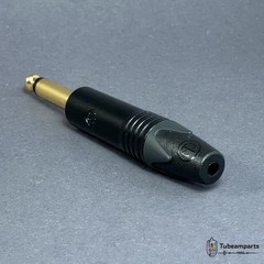 Neutrik NP2X-B Mono 1/4″ (6.35mm) Black / Gold Audio Jack Plug