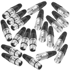 40X XLR DMX 3 Pin Male to Female MIC Snake Plug Audio Microphone Cable Connector