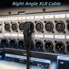 2Pack Right Angle XLR Cable Adjustable Male To Straight Female Mic Cord 1 FT
