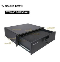 Sound Town 14U DJ RackCase w/11USlant Mixer Top Casters Locking Drawer STMR-14D3
