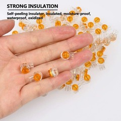 BUYGOO 200PCS Waterproof Gel-Filled Orange Clear Button K1 Connector