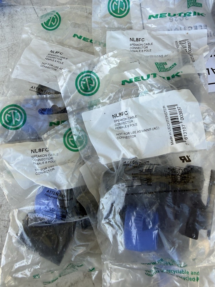 Neutrik NL8FC Speakon 8 Pole Speaker Cable Connector(5 PCs Lot)