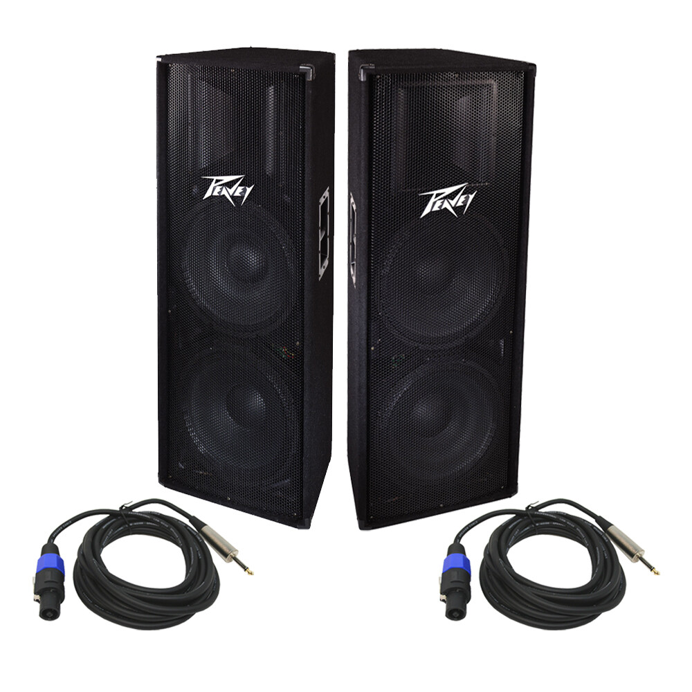 Peavey PV 215 Pro DJ 1400W Passive Dual 15″ Loud Speaker & 1/4″ – Speakon Cable