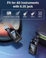 2.4GHz Wireless Guitar System, 6 Channels, 24Bit/48KHz, Rechargeable