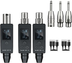 UHF Wireless XLR Transmitter and Receiver Plug-On Wireless Microphone System for