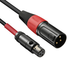 3 Pin Mini XLR Female (TA3F) to Regular XLR Male Pro Lapel Microphone Cable – 1F