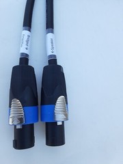 20 FT Mono-Bridged Neutrik Speakon 4-Pole Male to Male Cable, (1+/1+ and 2+/1-)