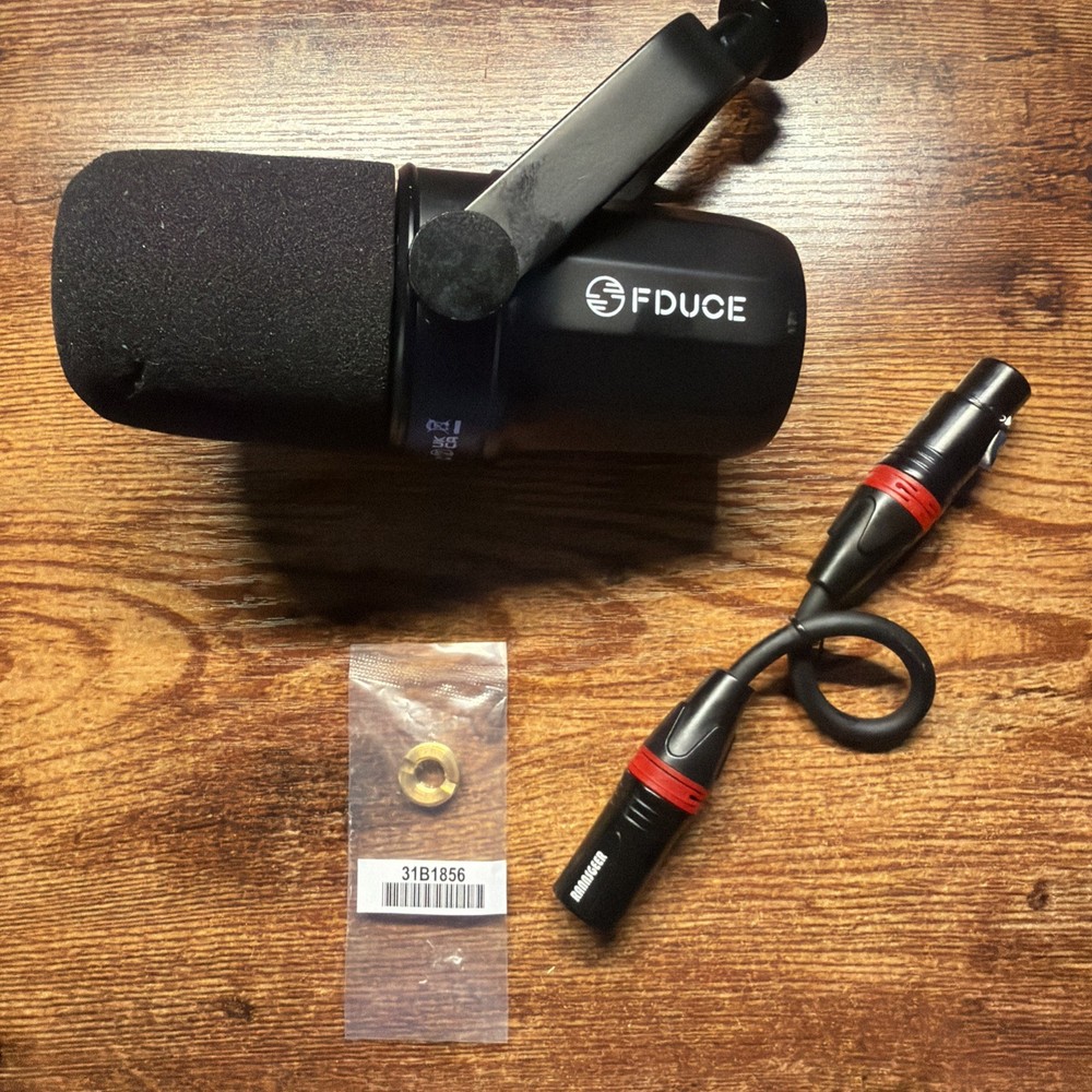 FDUCE Wired XLR Microphone with Adapter and Short XLR Cable TESTED WORKING! Good