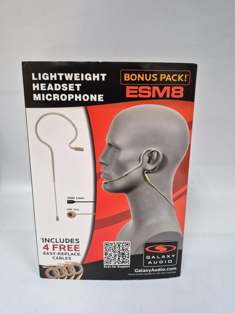 Galaxy Audio BONUS PACK ESM8 Omni-Directional Dual Ear Headset Microphone NEW