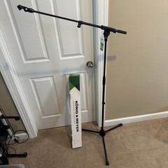 KONIG & MEYER K&M 210/8 Mic Stand Extendable Boom Topline Black Microphone 3/8″