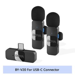 BOYA BY-V Wireless Lavalier Mic Type-C Android iPhone 2.4GHz Recording Vlog