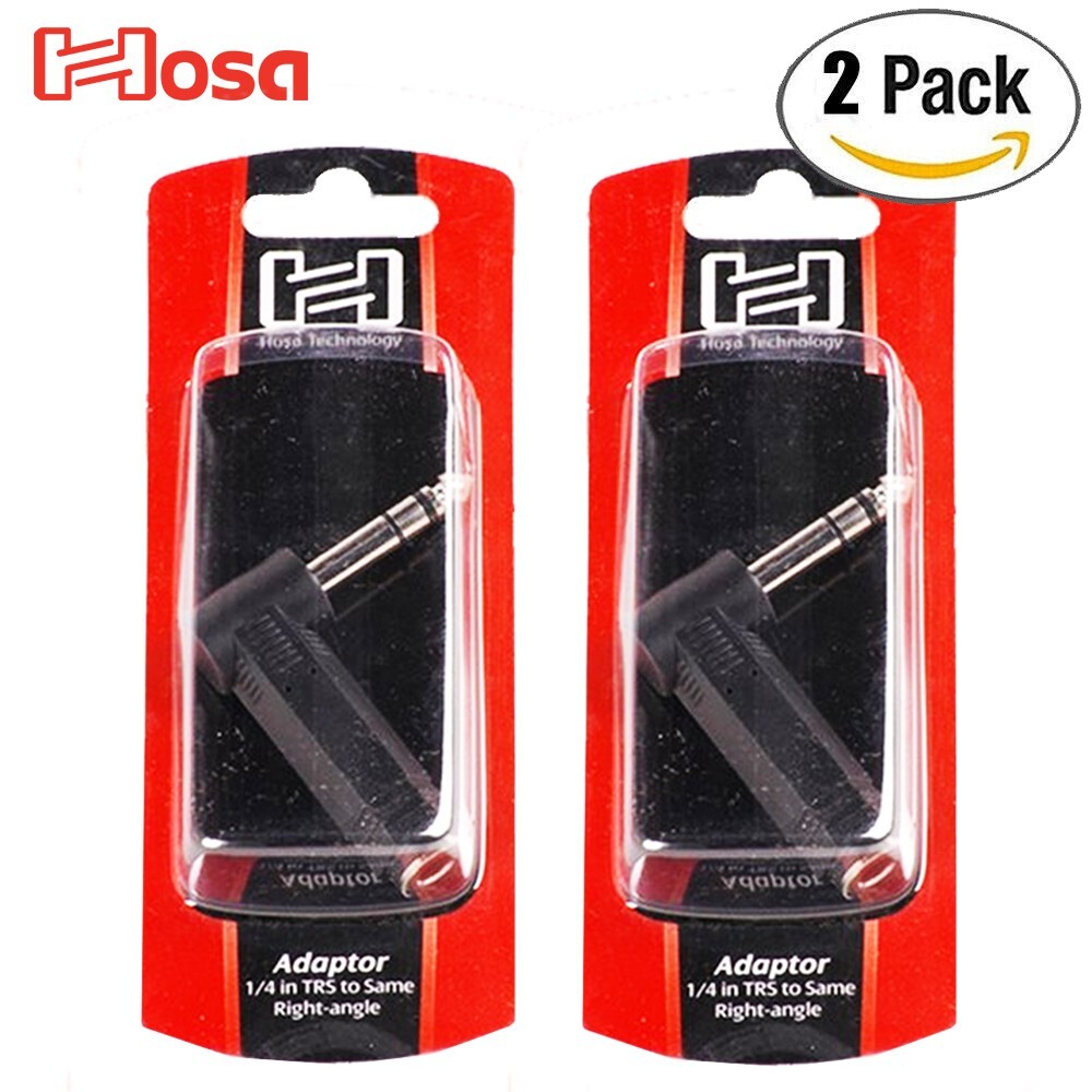 2-PACK Hosa GPP-273 1/4″ TRS Female to 1/4″ TRS Male Right Angle Adapter