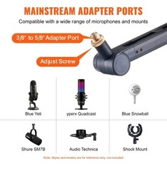 VEVOR Microphone Boom Arm with Desk Mount 360° Rotatable Adjustable Mic Stand