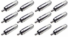 (12 Pack) Switchcraft 3502A Long Body Cable End RCA Male with Solder Terminals
