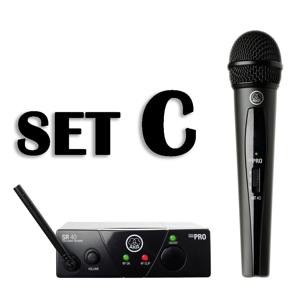 AKG WMS40MINI Vocal Wireless Microphone Mic Set Band C US25C 3347X00130