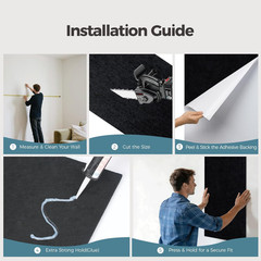 4 Pack Acoustic Wall Panels – Sound Absorbing, Self-Adhesive Black Decor