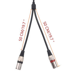 3.5mm to Dual XLR Stereo Cable 1/8 inch Mini Jack to 2 XLR Male Y Splitter Adapt