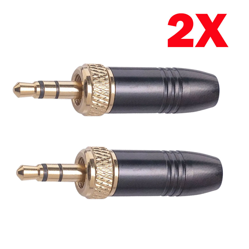 2/4PC 3.5mm Stereo Plug Connectors For Sennheiser Wireless Microphone Cable