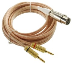 6ft CablesOnline 12AWG Speaker Wire 4-Banana Plug to 2- XLR Jacks Audio Cable