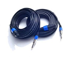 2Pack 50 ft Speakon to 1/4″ Male Cables, Professional Audio Amplifier 14 AWG