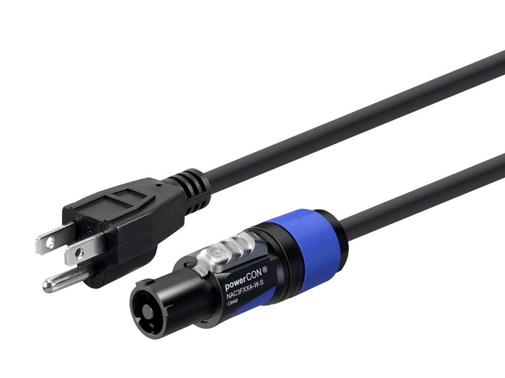 Monoprice NEMA 5-15p to powerCON Connector – 3 Feet | 16 AWG – Stage Right
