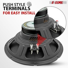 5Core 12 Inch Raw Sub Woofer Home 8 Ohms Woofer Replacement for Audio DJ Speaker