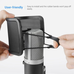 FIFINE Pop Filter Screen, Compact Microphone Pop Shield Windscreen with Metal Me