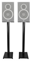 Black 37” Steel Bookshelf Speaker Stands For ELAC B6 Bookshelf Speakers