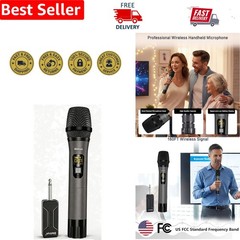 Durable UHF Wireless Karaoke Microphone with Mute Function and Signal Display